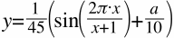 y=|_frac_{{1};{45}}({sin({|_frac_{{2π|_cdot_x};{x+1}}})+|_frac_{{a};{10}}})