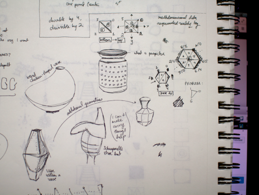 Sketches for parametric facet vase