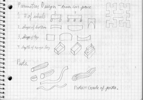 Sketches for my parametric objects.