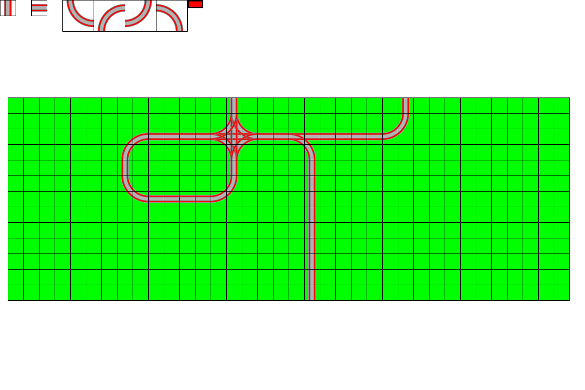 Screenshot depicting intersecting track.